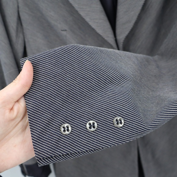 Dirk Bikkembergs Herringbone Blazer Mens 46 Gray Designer Academia Preppy Event - Picture 8 of 16